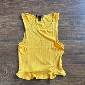 Forever 21 Bright Yellow Ribbed Top | Bright Yellow Sleeveless Top | Ribbed Top